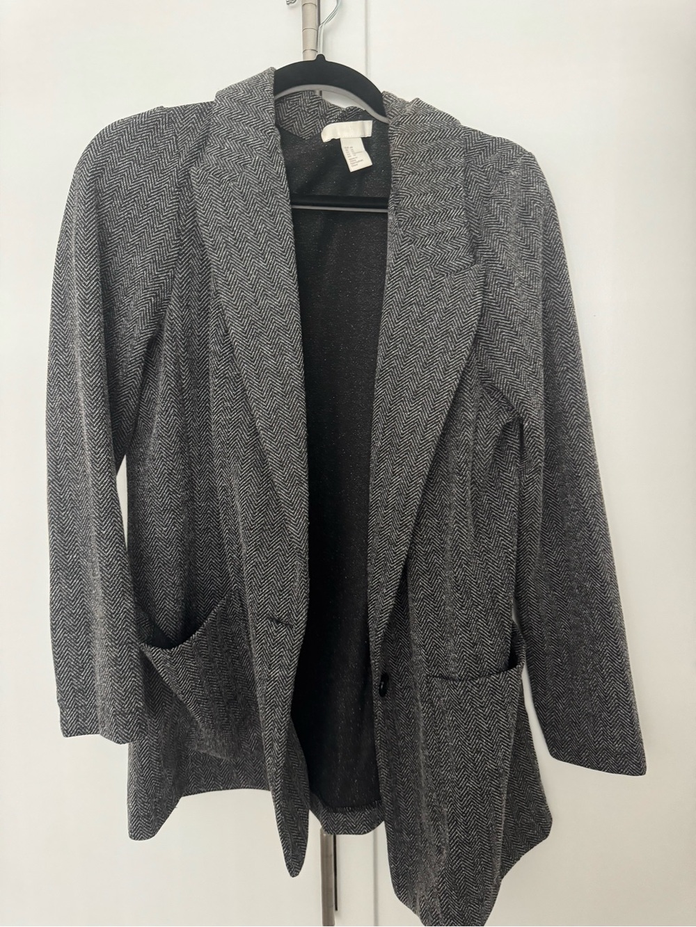 H&M women’s unstructured grey textured blazer - size US12